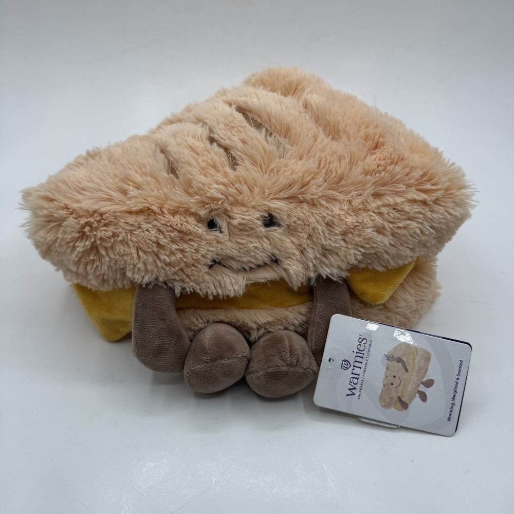 NEW Warmies Grilled Cheese Weighted Stuffed Plush Scented & microwavable
